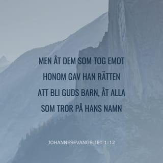 Johannes 1:12 - Men åt alla dem som togo emot honom gav han makt att bliva Guds barn, åt dem som tro på hans namn