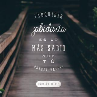 Proverbios 4:7-9 - Lo que realmente importa
es que cada día seas más sabio
y que aumentes tus conocimientos,
aunque tengas que vender
todo lo que poseas.
Valoriza el conocimiento,
y tu vida tendrá más valor;
si haces tuyo el conocimiento,
todos te tratarán con respeto,
y quedarán admirados
de tu gran sabiduría.