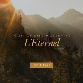 Ésaïe 40:28 - Pourtant, le SEIGNEUR est Dieu
depuis toujours et pour toujours.
Tu ne sais pas cela ?
Tu ne l’as donc pas entendu dire ?
Il a créé toute la terre.
Il ne manque jamais de force,
il n’est jamais fatigué.
Personne ne peut mesurer la profondeur de son intelligence.