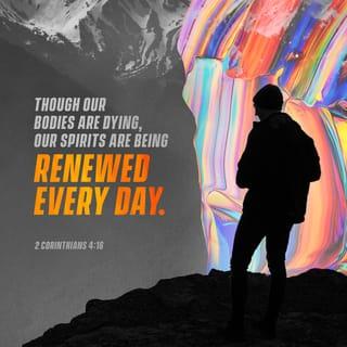 2 Corinthians 4:16 - For which cause we faint not; but though our outward man perish, yet the inward man is renewed day by day.