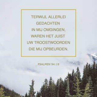 Psalmen 94:19 - Terwijl allerlei gedachten in mij omgingen,
waren het juist uw troostwoorden die mij opbeurden.