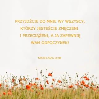 Mateusza 11:28 - Przyjdźcie do Mnie wy wszyscy, którzy jesteście zmęczeni i przeciążeni, a ja zapewnię wam odpoczynek!