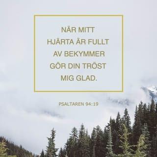 Psaltaren 94:19 - När mitt hjärta är fullt av bekymmer
gör din tröst mig glad.