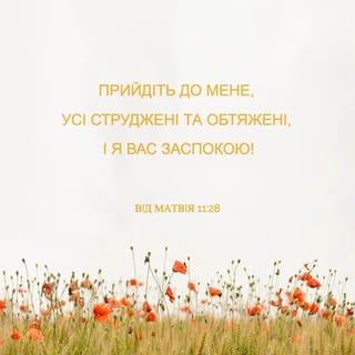 Матвія 11:28 - Прийдіть до Мене всі стомлені й обтяжені, і Я дам вам спокій.