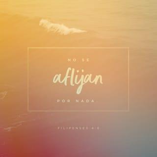 Filipenses 4:6-7 - No se preocupen por nada. Más bien, oren y pídanle a Dios todo lo que necesiten, y sean agradecidos. Así Dios les dará su paz, esa paz que la gente de este mundo no alcanza a comprender, pero que protege el corazón y el entendimiento de los que ya son de Cristo.