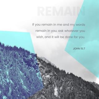 John 15:7 - But if you remain in me and my words remain in you, you may ask for anything you want, and it will be granted!