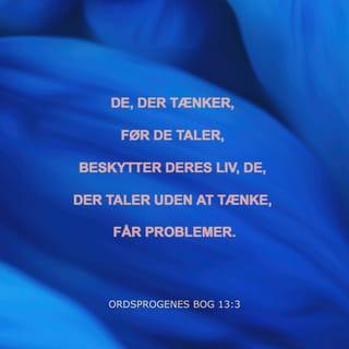 Ordsprogenes Bog 13:3 - Hvo som vogter sin Mund, bevarer sin Sjæl; den, som lader sine Læber vidt op, ham er det til Fordærvelse.