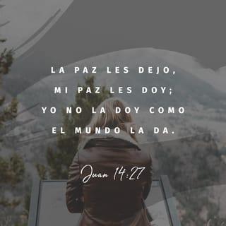 San Juan 14:27 - »Les dejo la paz. Les doy mi paz, pero no se la doy como la dan los que son del mundo. No se angustien ni tengan miedo.