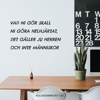 Kolosserbrevet 3:23 - Vad ni gör skall ni göra helhjärtat, det gäller ju Herren och inte människor