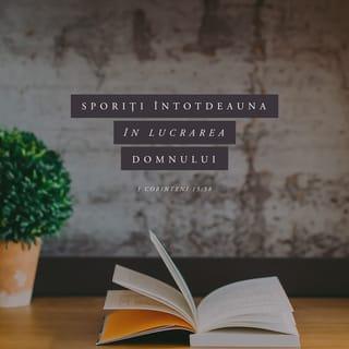 1 Corinteni 15:58 - De aceea, preaiubiții mei frați, fiți tari, neclintiți, sporiți totdeauna în lucrul Domnului, căci știți că osteneala voastră în Domnul nu este zadarnică.