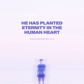 Ecclesiastes 3:11 - He has made everything appropriate in its time. He has also set eternity in their heart, yet so that man will not find out the work which God has done from the beginning even to the end.