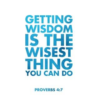 Proverbs 4:6-7 - Do not forsake wisdom, and she will protect you;
love her, and she will watch over you.
The beginning of wisdom is this: Get wisdom.
Though it cost all you have, get understanding.