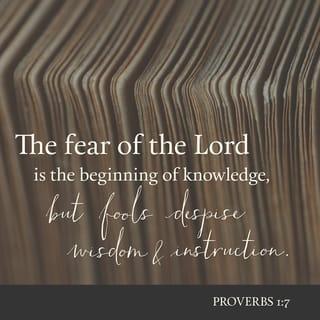 Proverbs 1:7-9 - The fear of the LORD is the beginning of knowledge:
But fools despise wisdom and instruction.
My son, hear the instruction of thy father,
And forsake not the law of thy mother:
For they shall be an ornament of grace unto thy head,
And chains about thy neck.