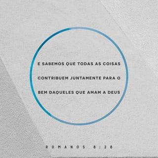 Romanos 8:28 - E sabemos que tudo quanto nos acontece está operando para o nosso próprio bem, se amarmos a Deus e estivermos ajustados aos seus planos.