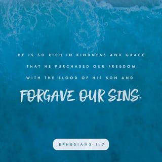 Ephesians 1:7 - In Christ we are set free by the blood of his death, and so we have forgiveness of sins. How rich is God’s grace