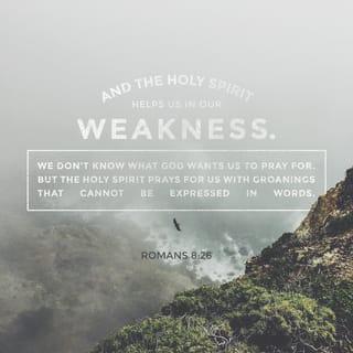 Romans 8:26 - And the Holy Spirit helps us in our weakness. For example, we don’t know what God wants us to pray for. But the Holy Spirit prays for us with groanings that cannot be expressed in words.