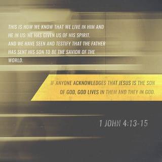 I John 4:13-19 - By this we know that we abide in Him, and He in us, because He has given us of His Spirit. And we have seen and testify that the Father has sent the Son as Savior of the world. Whoever confesses that Jesus is the Son of God, God abides in him, and he in God. And we have known and believed the love that God has for us. God is love, and he who abides in love abides in God, and God in him.

Love has been perfected among us in this: that we may have boldness in the day of judgment; because as He is, so are we in this world. There is no fear in love; but perfect love casts out fear, because fear involves torment. But he who fears has not been made perfect in love. We love Him because He first loved us.