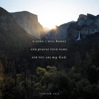 Isaiah 25:1 - LORD, you are my God.
I honor you and praise you,
because you have done amazing things.
You have always done what you said you would do;
you have done what you planned long ago.