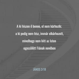 János 3:18 - Aki hisz őbenne, az nem jut ítéletre, aki pedig nem hisz, már ítélet alatt van, mert nem hitt Isten egyszülött Fiának nevében.