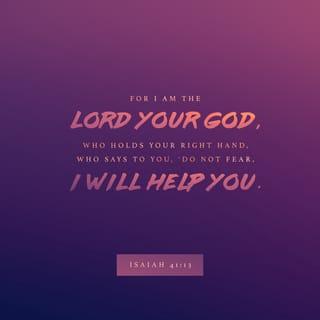 Isaiah 41:13-16 - For I am the LORD your God
who takes hold of your right hand
and says to you, Do not fear;
I will help you.
Do not be afraid, you worm Jacob,
little Israel, do not fear,
for I myself will help you,” declares the LORD,
your Redeemer, the Holy One of Israel.
“See, I will make you into a threshing sledge,
new and sharp, with many teeth.
You will thresh the mountains and crush them,
and reduce the hills to chaff.
You will winnow them, the wind will pick them up,
and a gale will blow them away.
But you will rejoice in the LORD
and glory in the Holy One of Israel.