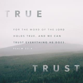 Psalms 33:4-5 - For the word of the LORD holds true,
and we can trust everything he does.
He loves whatever is just and good;
the unfailing love of the LORD fills the earth.