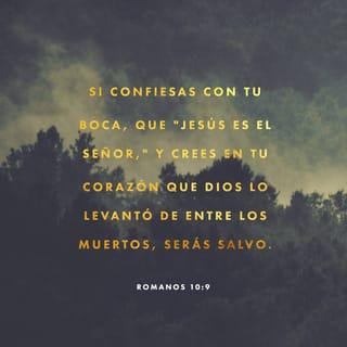 Romanos 10:9-13 - que si confesares con tu boca que Jesús es el Señor, y creyeres en tu corazón que Dios le levantó de los muertos, serás salvo. Porque con el corazón se cree para justicia, pero con la boca se confiesa para salvación. Pues la Escritura dice: Todo aquel que en él creyere, no será avergonzado. Porque no hay diferencia entre judío y griego, pues el mismo que es Señor de todos, es rico para con todos los que le invocan; porque todo aquel que invocare el nombre del Señor, será salvo.