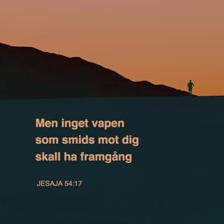 Jesaja 54:17 - Inget vapen som smids mot dig
ska ha framgång,
och varje tunga som angriper dig
ska du i domen döma skyldig.
Detta är HERRENS tjänares arvedel,
och deras rättfärdighet
kommer från mig, säger HERREN.