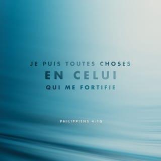 Philippiens 4:13 - Je suis capable de tout cela grâce au Christ qui me rend fort.