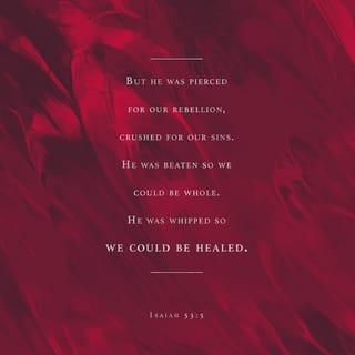 Isaiah 53:5 - But he was pierced for our transgressions,
he was crushed for our iniquities;
the punishment that brought us peace was on him,
and by his wounds we are healed.