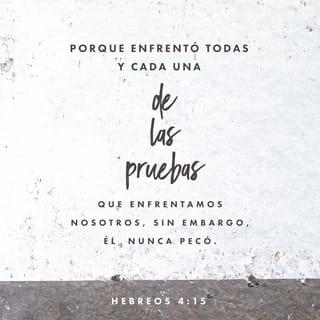 Hebreos 4:15 - Pues nuestro Sumo sacerdote puede compadecerse de nuestra debilidad, porque él también estuvo sometido a las mismas pruebas que nosotros; solo que él jamás pecó.