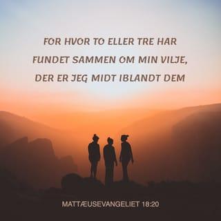 Mattæusevangeliet 18:20 - For hvor to eller tre har fundet sammen om min vilje, der er jeg midt iblandt dem.”