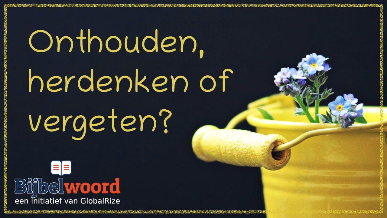 Onthouden, herdenken of vergeten?