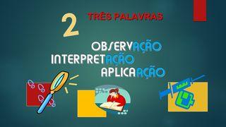 B) 3 PALAVRAS - OBSERVAÇÃO, INTERPRETAÇÃO E APLICAÇÃO 1Pedro 2:6-8 Nova Tradução na Linguagem de Hoje