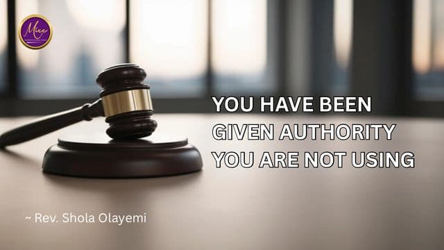 You Have Been Given Authority You Are Not Using
