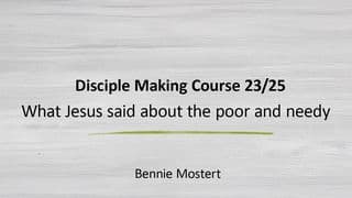 What Jesus Said About the Poor and Needy